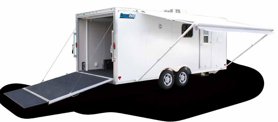 Coming standard with a fold-down sofa and dinette, hot and cold running water, a 2-burner propane stove and our basic 110V package, you ll have
