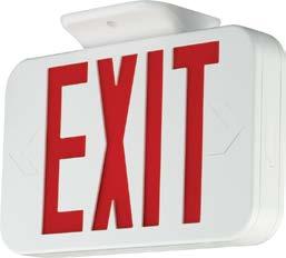 CE LED Emergency Exit EXIT SIGNS Exit sign for commercial applications UV stable thermoplastic white or black housing available Long life LED lamps provide bright, even illumination Universal end or