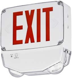 CWC Wet Location Combination Exit/Emergency Light LED based exit/emergency light for wall, ceiling or end mounting Includes Self-Test/Self-Diagnostics Housing made of 5VA flame retardant