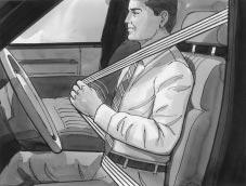 Shoulder Belt Tightness Adjustment Your car has a shoulder belt tightness adjustment feature. If the shoulder belt seems too tight, adjust it before you begin to drive. 1. Sit well back in the seat.