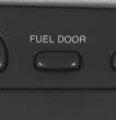 The fuel door release is located above the radio on the Driver Information Center (DIC) and on the