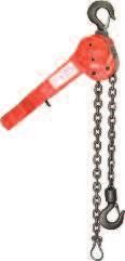 Overall length - 11 Free chaining feature serves to quickly attach the load Weston-type load brake Rubber hand grips for better comfort and security Metric Rated Upper Shipyard Hook Lower Shipyard