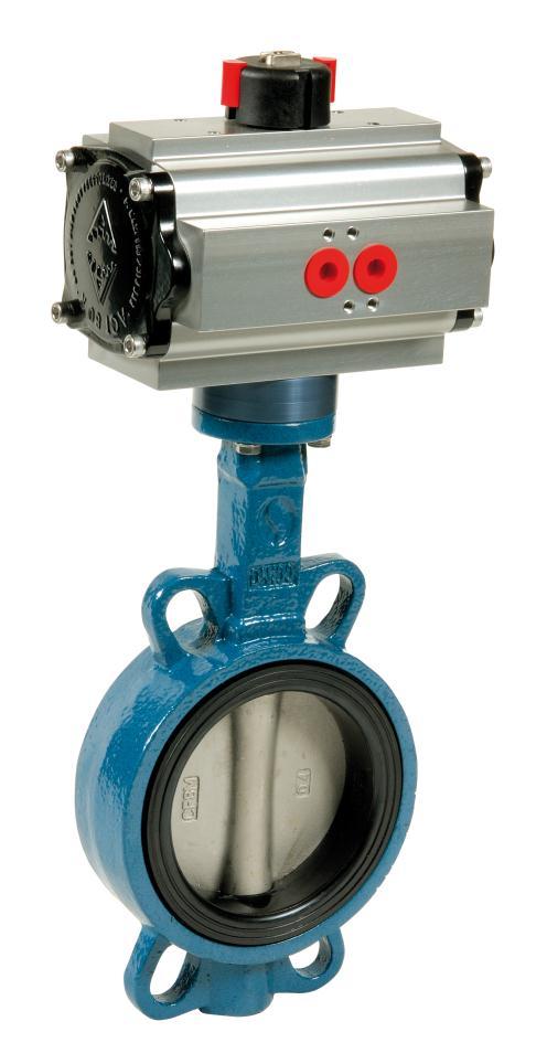1121-1125 BUTTERFLY VALVE WITH ADA PNEUMATIC ACTUATOR MAIN CARACTERISTICS The 1121 to 1125 wafer butterfly valves are dedicated to the automatic shut-off of medium pressure industrial fluids lines up