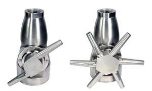 Available in a range of different sizes and spray patterns for different applications AISI 316L stainless steel construction Simple, reliable design Free draining Double ball bearing for rotation at