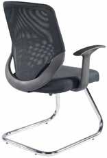 The stylish mesh backrest incorporates posture curvature and the pronounced waterfall seat front further improves your