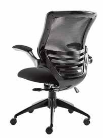 High back mesh chair with fabric seat and PU headrest Shaped backrest for added lumbar support Chrome base and detailing Height adjustable Locking tilt mechanism with tension control Max.