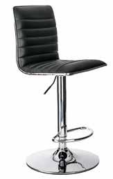 user weight: 114kg COLBY High back faux leather barstool Featuring a ribbed, high back seat outlined in striking chrome, with a chrome base and footrest, the Colby Barstool is an attractive addition