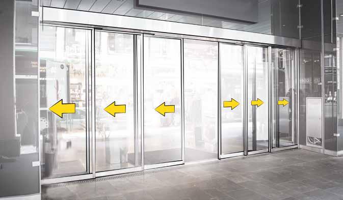DOOR SYSTEMS FOR THE HEAVIEST USE Open to all When space is tight, but the opening needs to be big, telescopic sliding doors are the ideal choice.