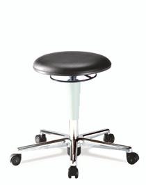 convenient ring release Upholstery in artificial leather covering or PU foam, washable and disinfectant proof Laboratory stool Seat height 460630 mm PU foam, black 1320424 Cleanroom stool Seat height