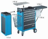 General Workshop Equipment Tool Trolley like HAZET 170-6, empty to be filled up individually surface powder coated, blue 170 L 060160 Tool Chest Housing like HAZET 170 K-5, but empty, drawers to be