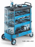 and 170 L as replacement of the plastic worktop, dimensions 646 x 377 x 30 170-5 060030 Tool Trolleys is i/s With shutter and wire mesh Lockable Enables easy look at the contents and good lighting