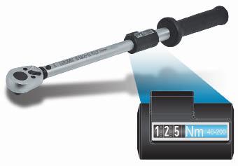 handle Fine scale graduation With serial number and certificate Ratchet with sliding square tang (according to DIN 3120 A, ISO 1174-1 A) with plastic turn-knob for manual pre-tightening Reversible