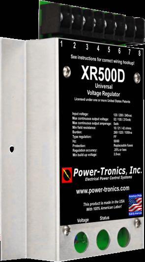 XR500D Universal Voltage Regulator The Power-Tronics XR500D Universal Voltage Regulator is the latest upgrade for all UVR and XR series voltage regulators.