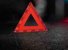 This high-visibility warning triangle makes sure approaching motorists see you in time.