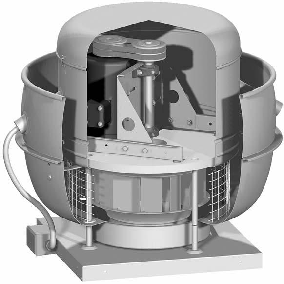 Ventilator Stainless Steel Quick Release Fasteners Removable Top Cap Dual Belts (Standard for Smoke Control) Regreasable Pillowblock Bearings in Cast Iron