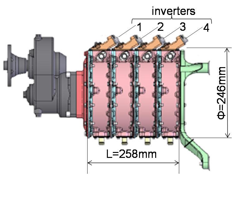 12) +:Efficiency :Power density EV motor(leaf) Aircraft piston engine FEATHER(JAXA) 30 40 50 60 70 80 Maximum