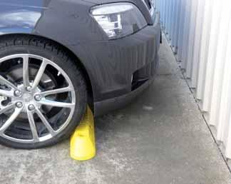 Typical uses of wheel stops include: Controlling the kerb overhang where inconvenient or hazardous to pedestrians. Inhibiting contact with an end barrier or high kerb.