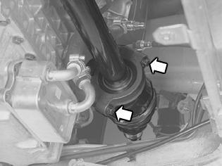 Keep the seal on the outer constant velocity joint housing if it falls off. Remove the screws from the subframe support plates (both sides).