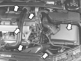 Page 10 of 11 Installing engine compartment components Applies only to turbocharged engines, fit: the control valve to the fan cover the charge air pipe over the engine the air cleaner