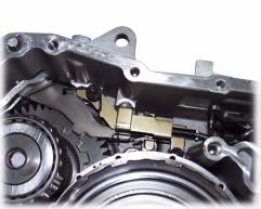 The parking lock gear is part of the driven gear wheel on the intermediate shaft. It is also used as a sender wheel for the gearbox output speed sender G195.