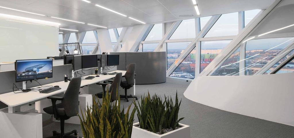 Tridonic systems in use Havenhuis, Antwerp Flexible LED technology for tailor-made strip lights For the new administrative offices of the Antwerp Port Authority, Zaha Hadid Architects created an
