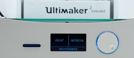 DISPLAY AND CONTROLLER When turning on your Ultimaker 2 Extended, you will always see the Ultimaker logo first after which you will go to the main menu.
