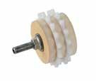 The mechanical force to drive the rollers is ensured by a low-wear plastic pinion The chain lubricating pinions are, dependent on size, available for simple and duple