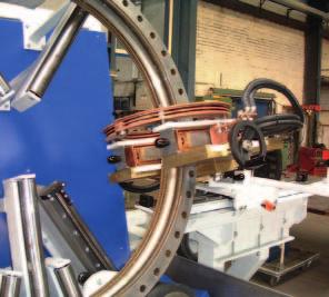 This picture shows a testing system for new railway wheels.