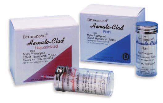 HEMATO-CLAD Mylar Wrapped* Hematocrit Tubes HEMATO-CLAD Hematocrit Tubes combine the precision of glass with the safety provided by a Mylar overwrap.