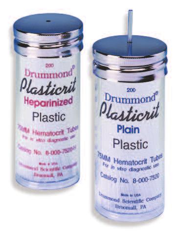 With HEMATO-CLAD Tubes the chance of contamination due to glass fragments or aerosols is greatly reduced.