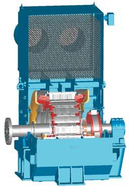 A totally enclosed motor (IP54) using an air-to-air heat exchanger (IC6A1A6) Air-to-air Closed Circuit Cooling The cooling air circulates in a closed circuit through the active parts of the motor and