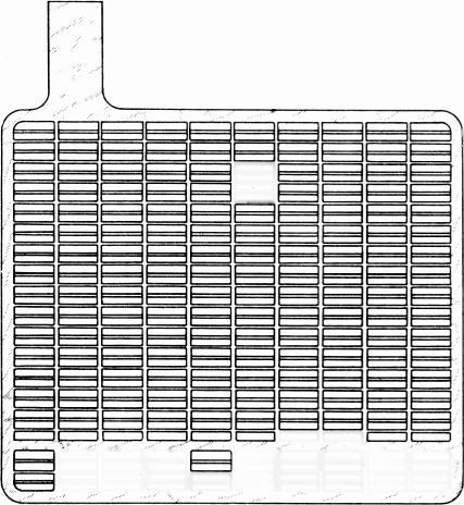 4 Storage Batteries. Construction, Plate Forming. 1-1... H 0 1 ( i 1 i 11- I I- IL I_ 1 Fig. 3. The above drawing shows the construction of one common type of grid used for pasted plates.