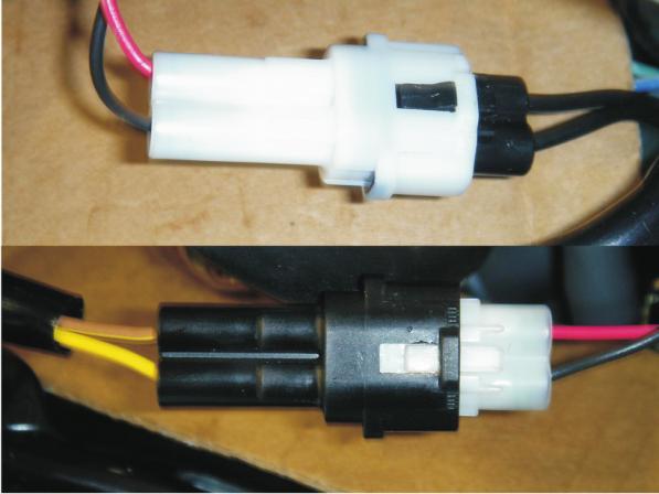 Installation Procedures: Page 4 9 Locate the black two-wire plug close to the CKP plug (Fig. 0). The male side of the connector has brown/ yellow, and yellow wires.