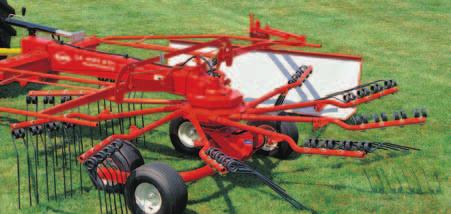 Clean raking, faster drying times, high productivity, and superior bale quality (from the exceptional windrow formation) are all benefits of using a KUHN rotary rake.