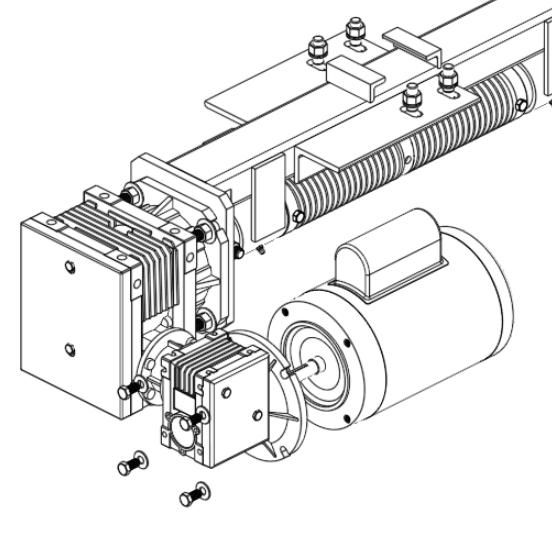 STEP 3: Attaching Gearbox & Motor A B 1. Insert drive shaft into pipe and secure with GRADE 5 hardened bolt (included)* 2.