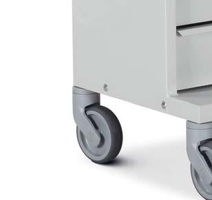 120) New Polymer Castors Easier to manoeuvre Reduced noise levels Easy to clean