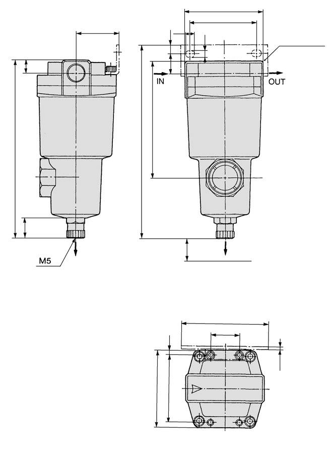 Mist Separator AM Dimensions AM50 Auto drain D: With auto drain (N.O.