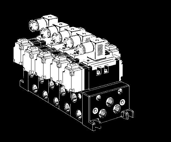 Individual XH Style very valve has an independent XH port of its own. An Individual XH spacer (VV71-R- ) mounted on the manifold block allows each valve to exhaust individually.
