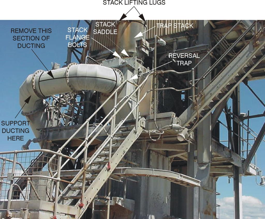 Lime Plant Area 5 Maintenance and Shut-down Task Reversal Trap K662-1 Remove the saddle from the stack as shown in Figure 3.0 below.