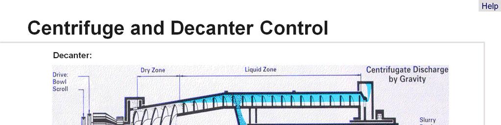 Decanter control is designed to fulfill the common requirements for two-shaft decanters, where the machinery consists of a bowl and a scroll (screw conveyor).