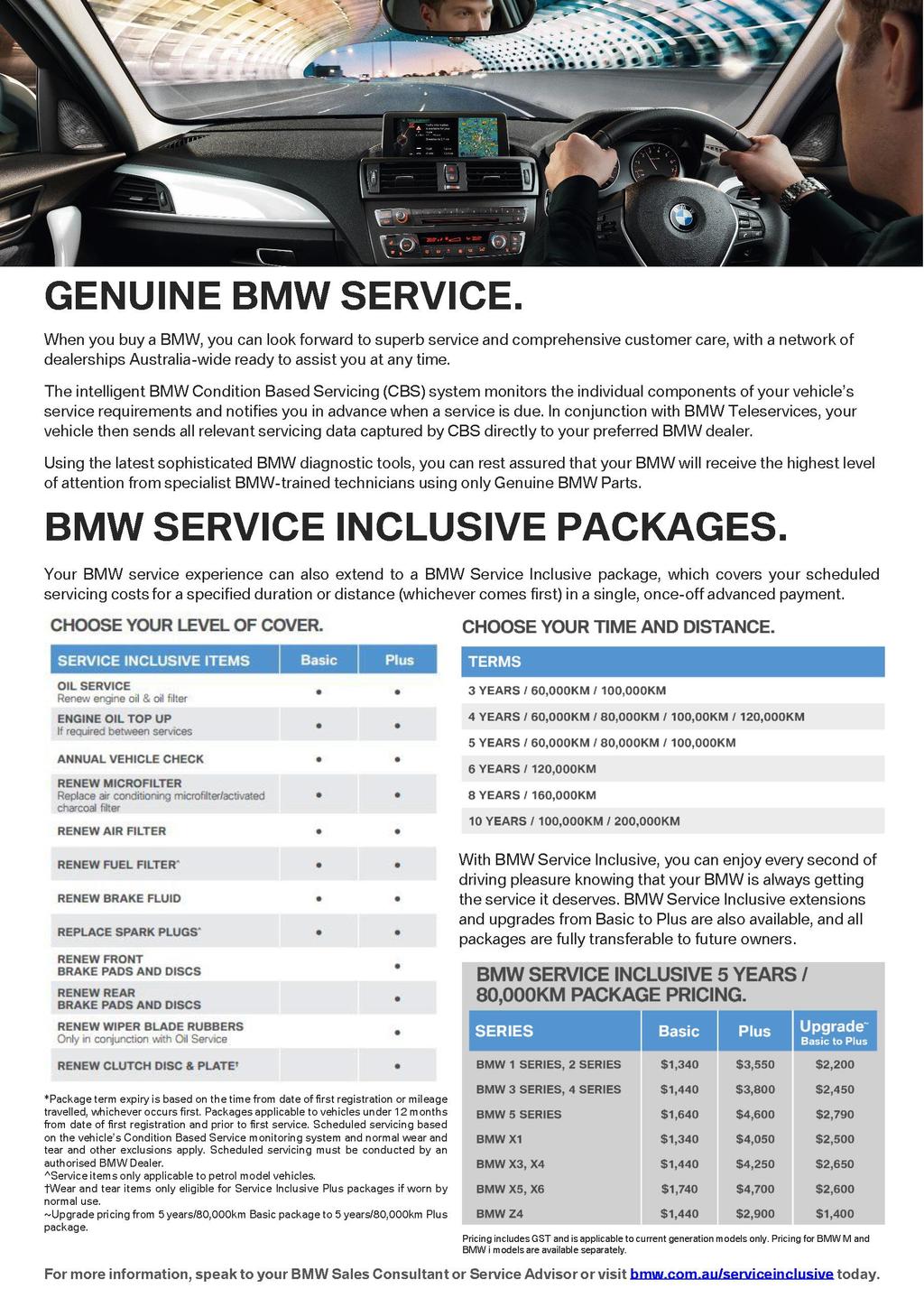 Standard Optional No Cost Option While BMW Group Australia has endeavoured to ensure that all information, representations,