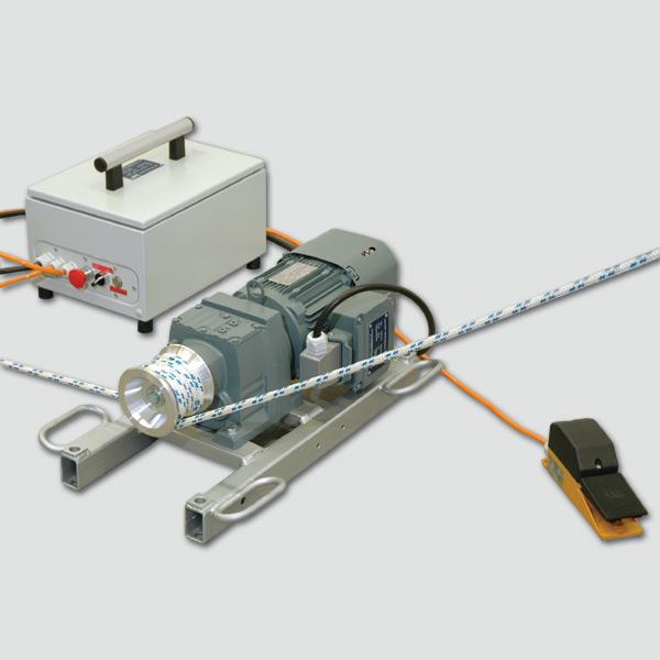 Cable bollard winch without brake Cable tray capstan winches, electric motors, mounted on base frame enabling alternative fixing, incl. footswitch.
