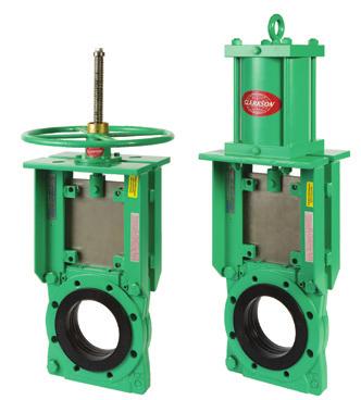 The Clarkson wafer style slurry knife gate valve offers the latest in elastomer technology with the Mark III sleeve design FEATURES GENERAL APPLICATIONS Mining Power Pulp and paper Phosphates