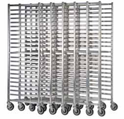 6 cm) 1 FAZNBR20 Z Racks nest together when not in use for great compact storage. K/D Aluminum Sheet Pan Racks Economical solution for storage and transport of sheet pans.