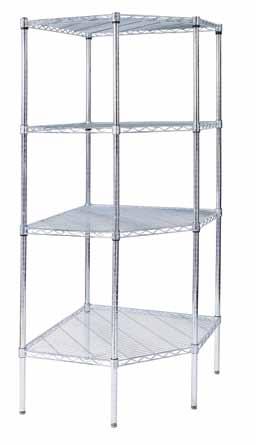 58 (549mm) (609mm) (818mm) (877mm) (352mm) (413mm) (1005mm) F NSF APPROVED: These commercial rated shelves are available in chromate and green epoxy.