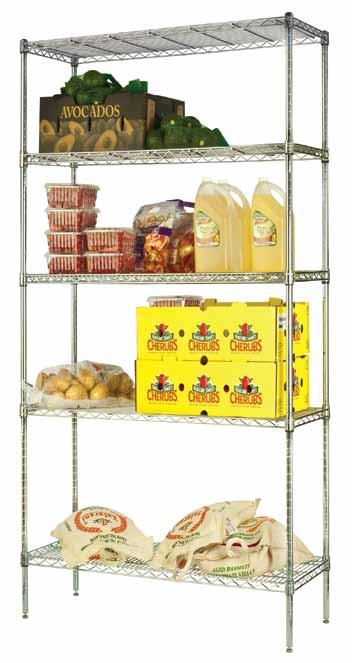 ORGANIZE and Posts S H E LV I N G : 0 7 Stainless Steel Wire Shelving The open wire design minimizes dust accumulation and allows a free circulation of air, greater visibility of stored items and
