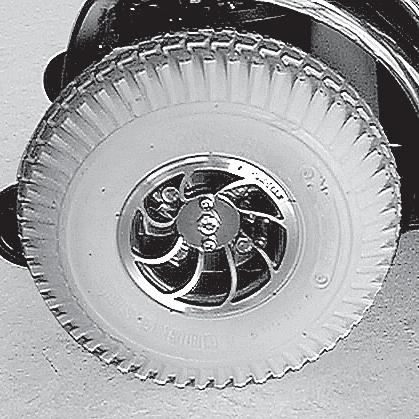 Care & Maintenance figure 13 WHEELS AND TYRES (figure 13) All SHOPRIDER scooters have splitrim wheels.when changing a wheel, please remove central bolt and then remove wheel.
