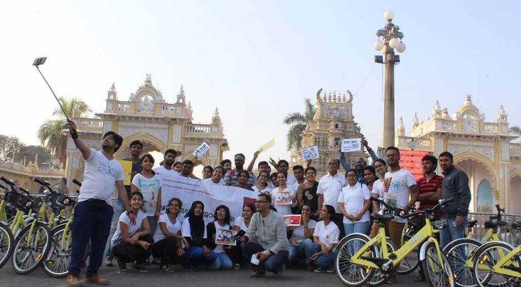 The cyclathon includes the journey between Chamundi Hill Foot and