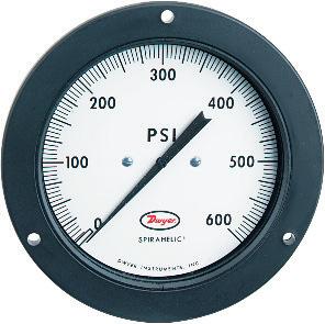 7000 GRADE 2A ACCURACY Spirahelic Direct Drive Pressure Gage Panel Mount, 4-1/2 & 8-1/2 Dials, ASME Grades 2A & 3A [3] Ø 7/32 [5.56] MOUNTING HOLES EQUALLY SPACED ON A 5-3/8 [136.