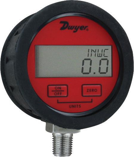 DPGAB & DPGWB 0.5% Digital Pressure Gage Selectable Engineering Units, Rubber Boot DPGAB DPGWB ON OFF UNITS 3-3/32 [78.58] ZERO 3-59/64 [99.62] 1-25/32 [45.